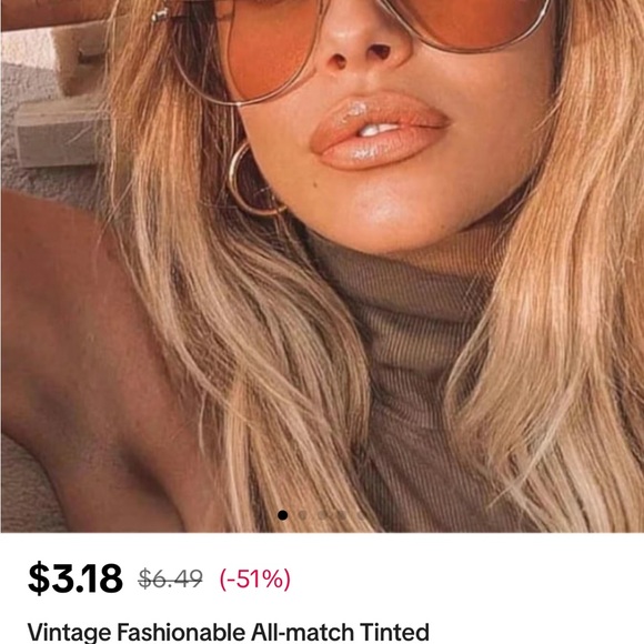 Tan Gradient Aviator Sunglasses Accessories Metal Frame Retro Eyewear - Picture 2 of 5